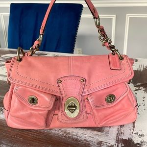 COACH Legacy Leigh Leather Handbag Beautiful Coral/Salmon color